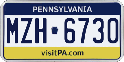 PA license plate MZH6730