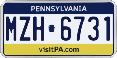 PA license plate MZH6731