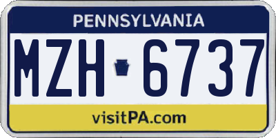 PA license plate MZH6737