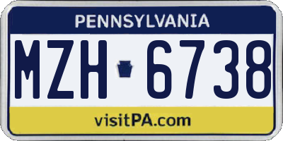 PA license plate MZH6738