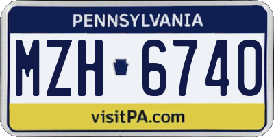 PA license plate MZH6740