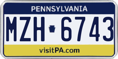PA license plate MZH6743