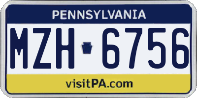 PA license plate MZH6756