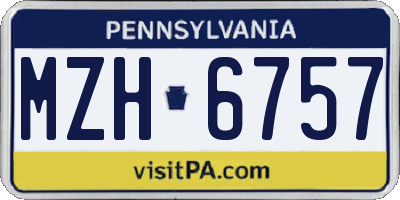 PA license plate MZH6757