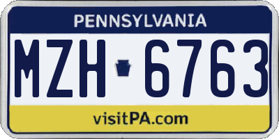 PA license plate MZH6763