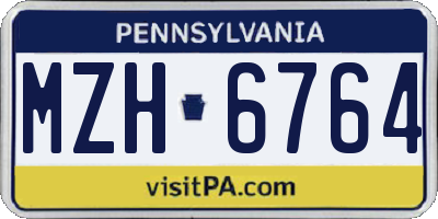 PA license plate MZH6764