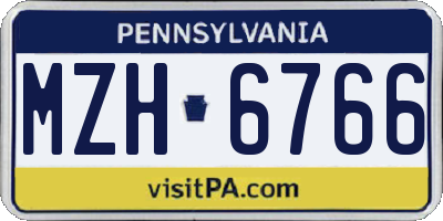 PA license plate MZH6766