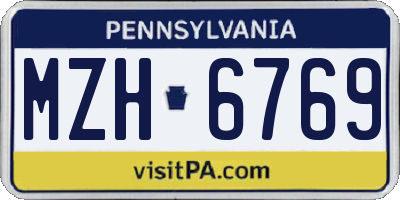 PA license plate MZH6769