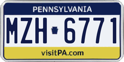 PA license plate MZH6771