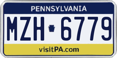 PA license plate MZH6779