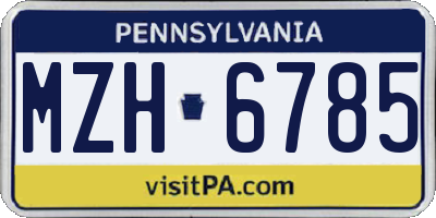 PA license plate MZH6785