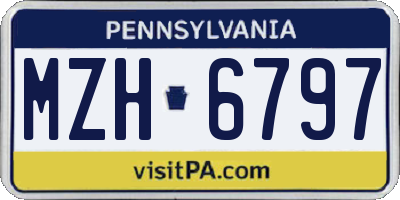 PA license plate MZH6797