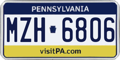 PA license plate MZH6806