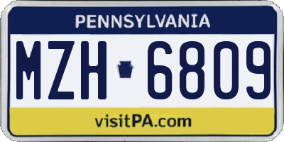 PA license plate MZH6809