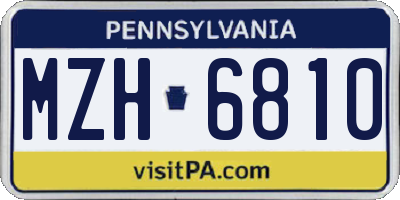 PA license plate MZH6810