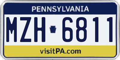 PA license plate MZH6811