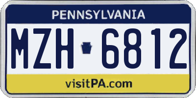 PA license plate MZH6812