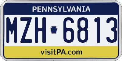 PA license plate MZH6813