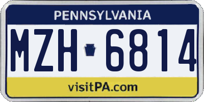 PA license plate MZH6814