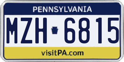 PA license plate MZH6815