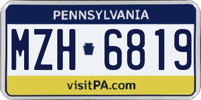 PA license plate MZH6819