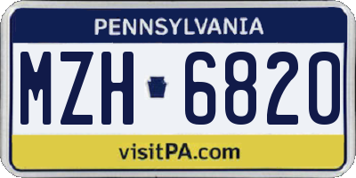 PA license plate MZH6820