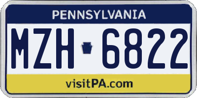 PA license plate MZH6822