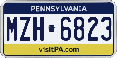 PA license plate MZH6823