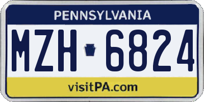 PA license plate MZH6824