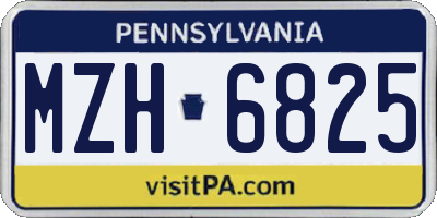PA license plate MZH6825