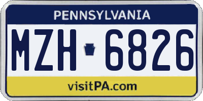 PA license plate MZH6826