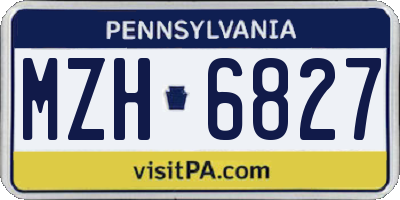 PA license plate MZH6827