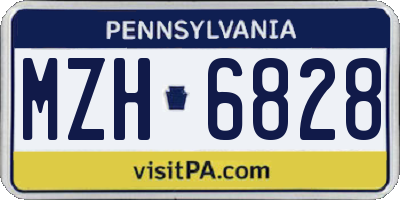 PA license plate MZH6828