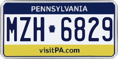 PA license plate MZH6829