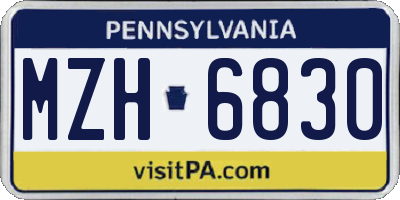 PA license plate MZH6830