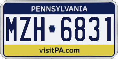 PA license plate MZH6831