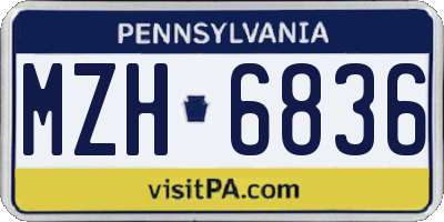 PA license plate MZH6836