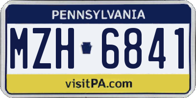 PA license plate MZH6841