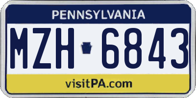 PA license plate MZH6843