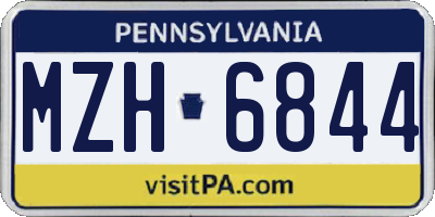 PA license plate MZH6844