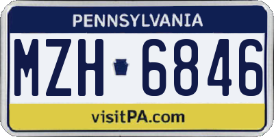 PA license plate MZH6846