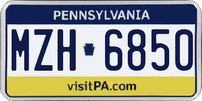 PA license plate MZH6850