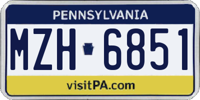 PA license plate MZH6851