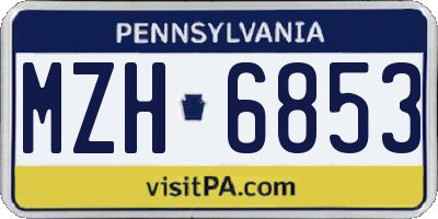 PA license plate MZH6853