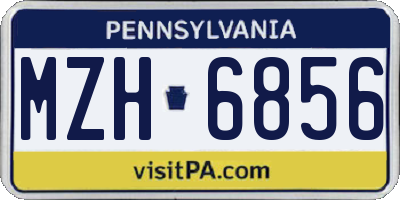 PA license plate MZH6856