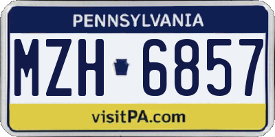 PA license plate MZH6857