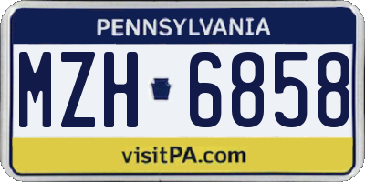 PA license plate MZH6858