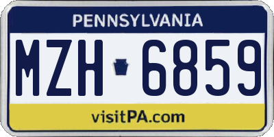 PA license plate MZH6859