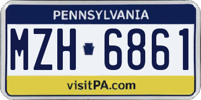 PA license plate MZH6861