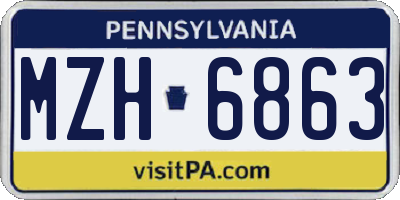 PA license plate MZH6863